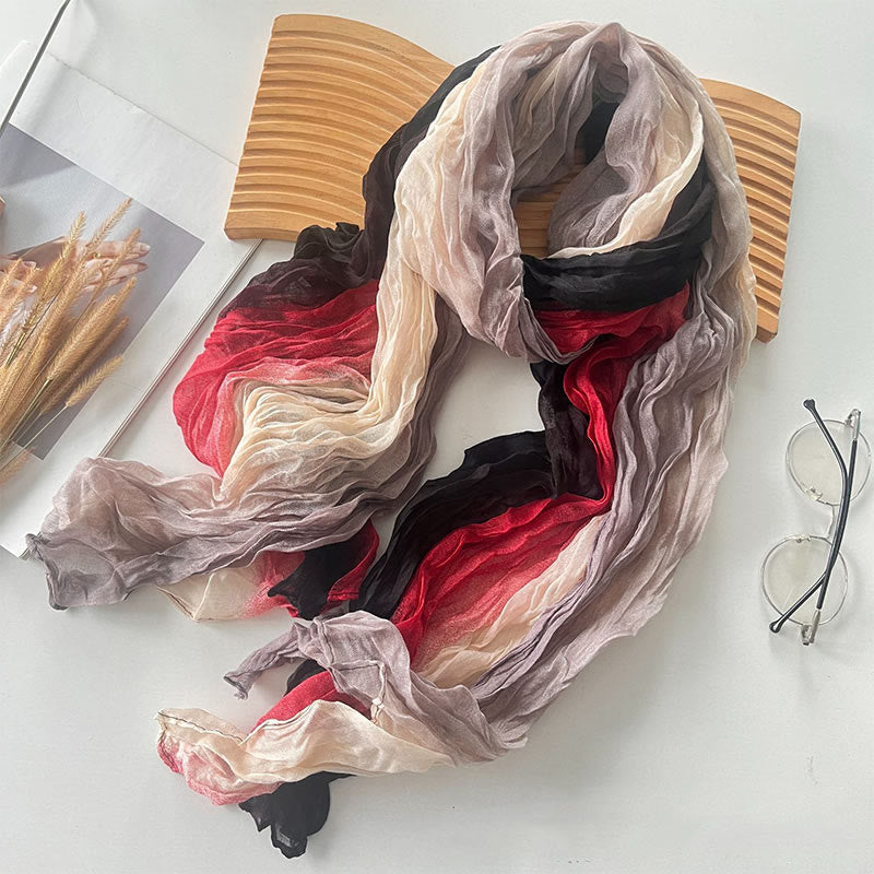 Bufanda fina de color liso degradado para mujer