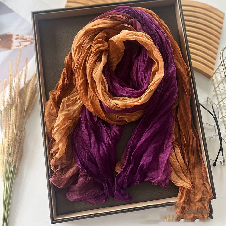 Bufanda fina de color liso degradado para mujer