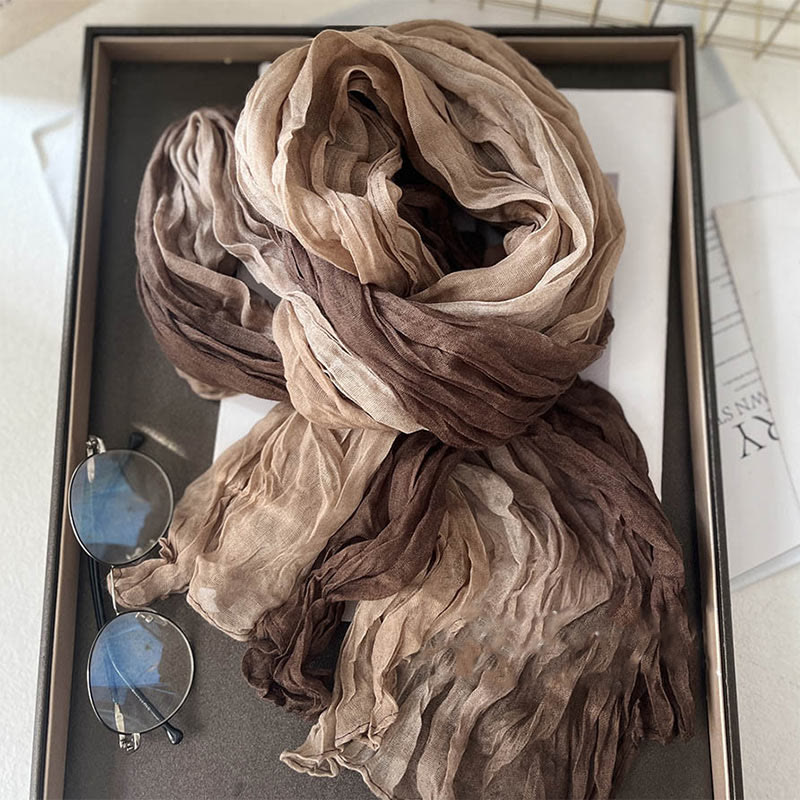 Bufanda fina de color liso degradado para mujer
