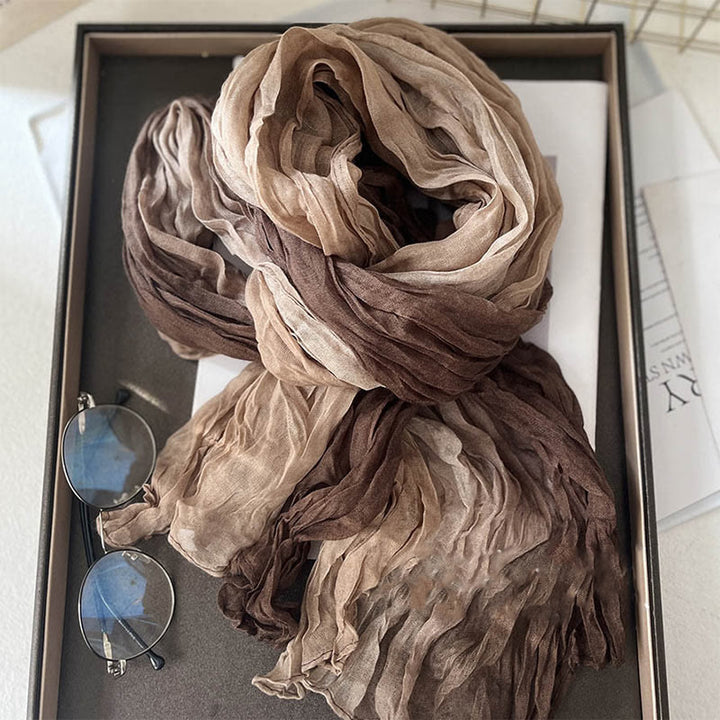 Bufanda fina de color liso degradado para mujer