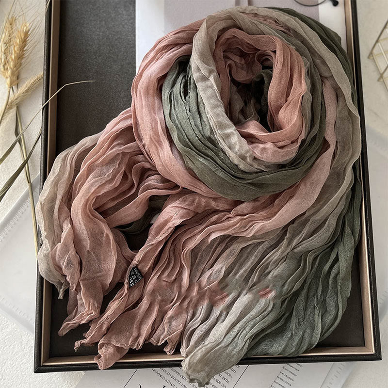Bufanda fina de color liso degradado para mujer