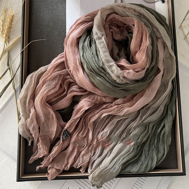 Bufanda fina de color liso degradado para mujer