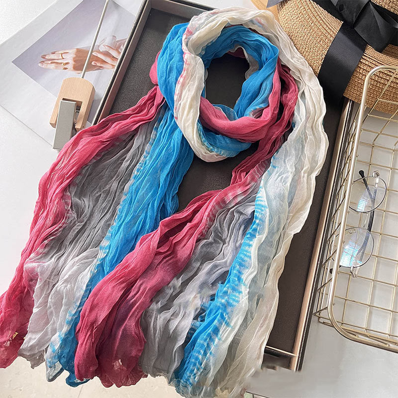 Bufanda fina de color liso degradado para mujer
