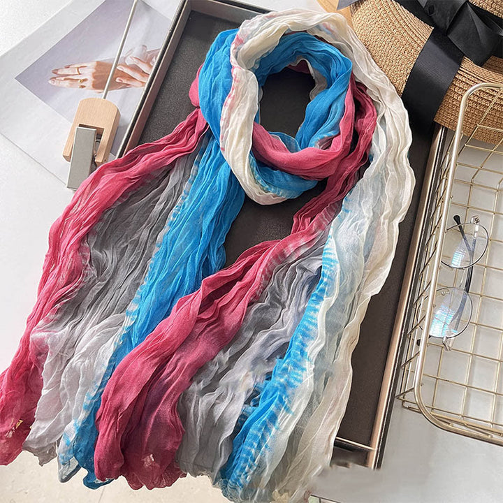 Bufanda fina de color liso degradado para mujer