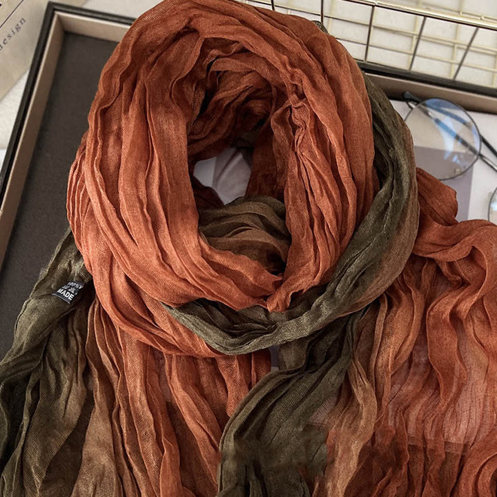 Bufanda fina de color liso degradado para mujer