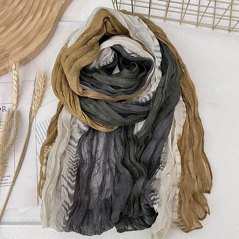 Bufanda fina de color liso degradado para mujer