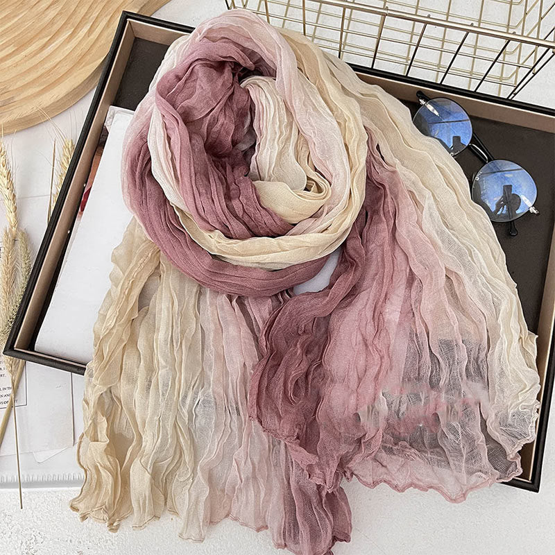 Bufanda fina de color liso degradado para mujer