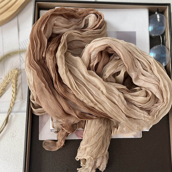 Bufanda fina de color liso degradado para mujer