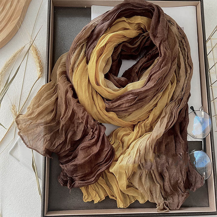 Bufanda fina de color liso degradado para mujer