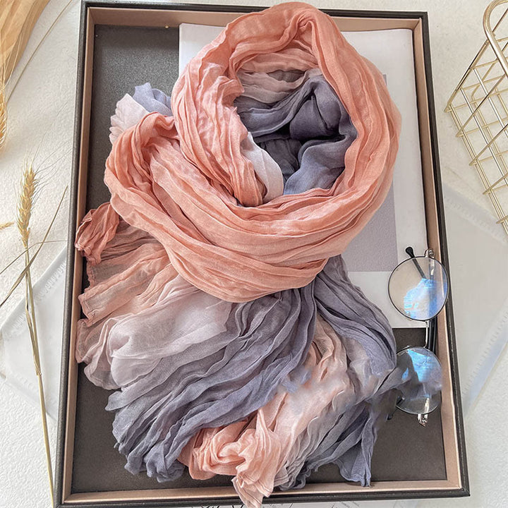 Bufanda fina de color liso degradado para mujer
