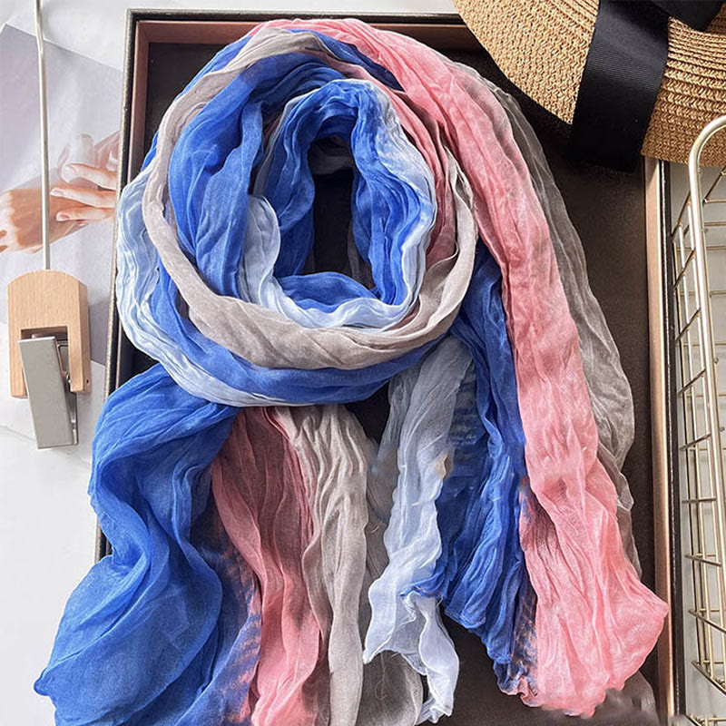 Bufanda fina de color liso degradado para mujer