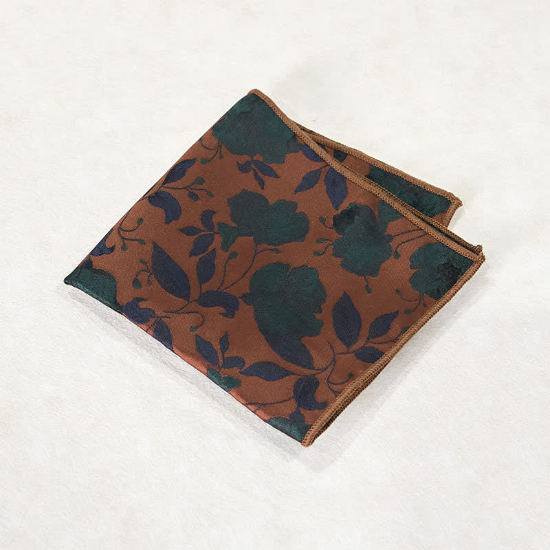 Pañuelo de bolsillo para corbata de oficina con diseño floral elegante para hombre