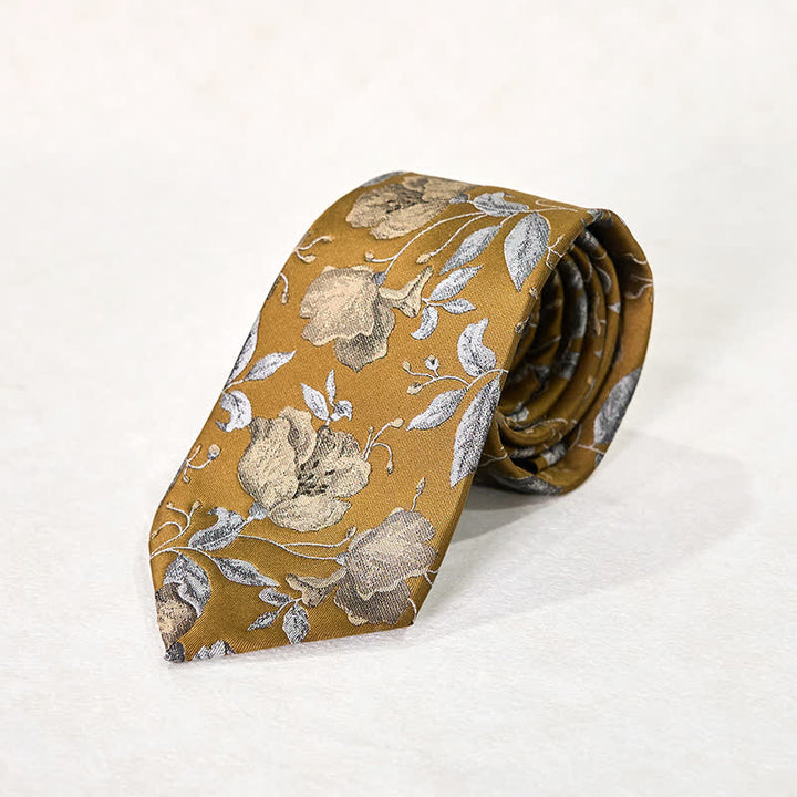 Pañuelo de bolsillo para corbata de oficina con diseño floral elegante para hombre