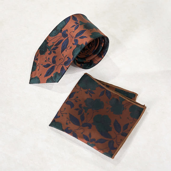 Pañuelo de bolsillo para corbata de oficina con diseño floral elegante para hombre
