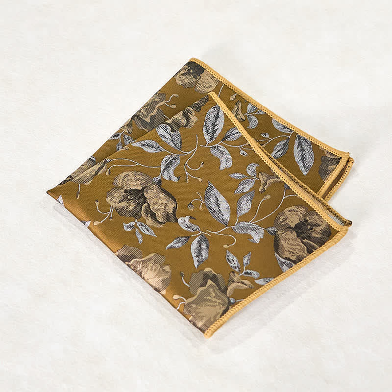 Pañuelo de bolsillo para corbata de oficina con diseño floral elegante para hombre