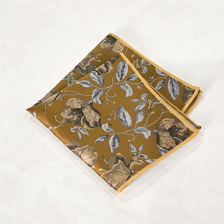 Pañuelo de bolsillo para corbata de oficina con diseño floral elegante para hombre