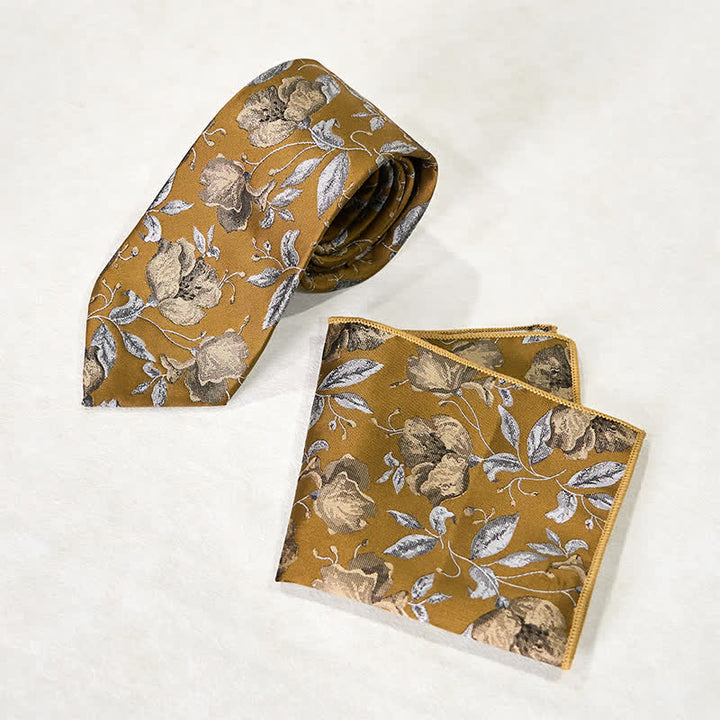 Pañuelo de bolsillo para corbata de oficina con diseño floral elegante para hombre