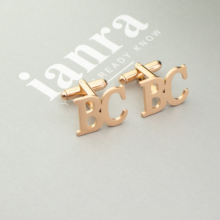Juego de 1 par de gemelos de traje con cubiertas de botones y letras personalizadas
