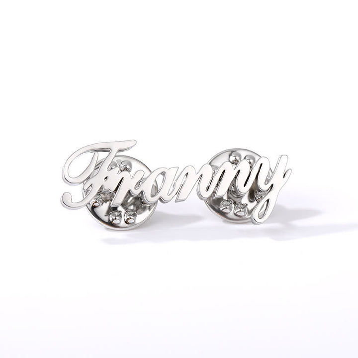 Broche personalizado con tu nombre, accesorios para trajes de acero inoxidable