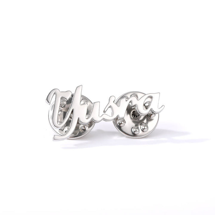 Broche personalizado con tu nombre, accesorios para trajes de acero inoxidable