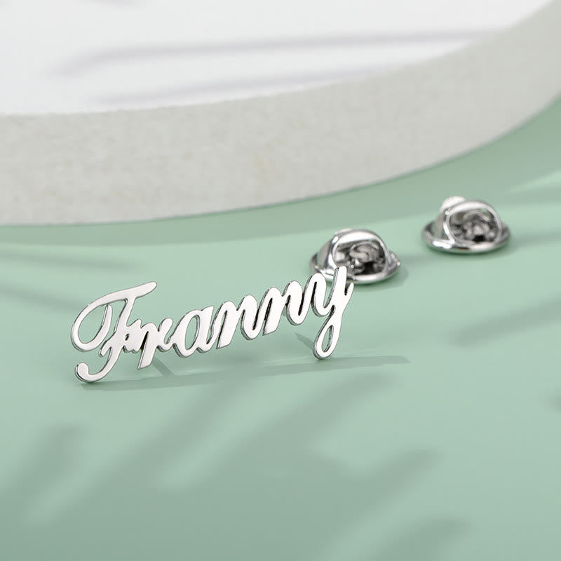 Broche personalizado con tu nombre, accesorios para trajes de acero inoxidable