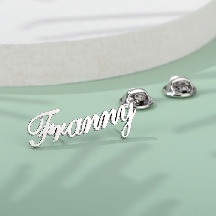 Broche personalizado con tu nombre, accesorios para trajes de acero inoxidable