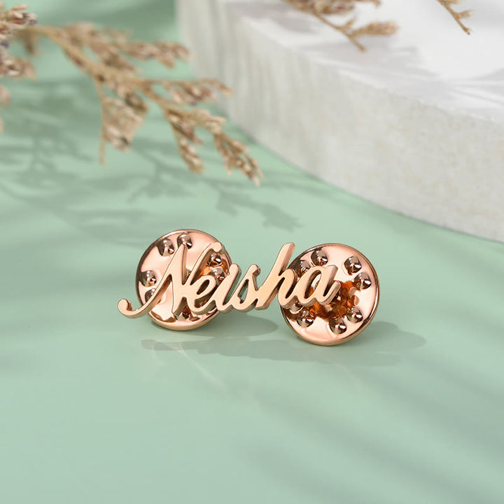 Broche personalizado con tu nombre, accesorios para trajes de acero inoxidable