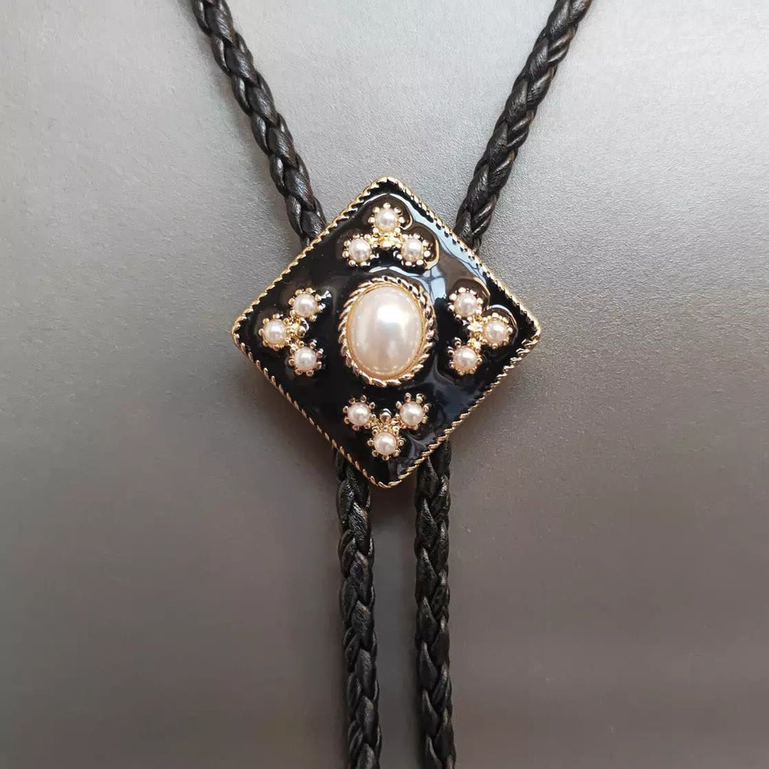 Corbata bolo con cruz de perla de vaquero occidental, regalo de boda