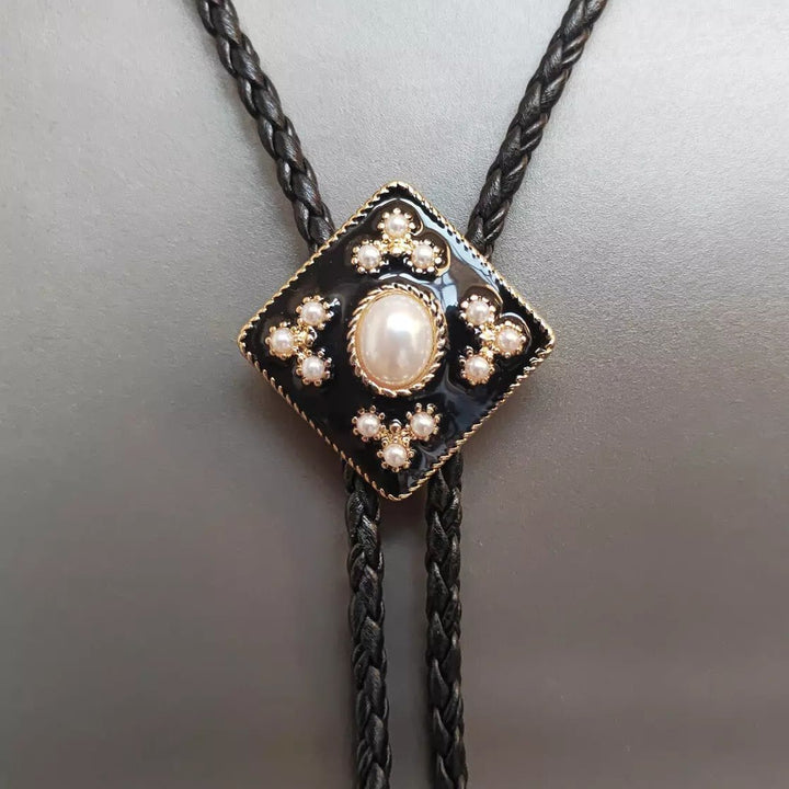 Corbata bolo con cruz de perla de vaquero occidental, regalo de boda