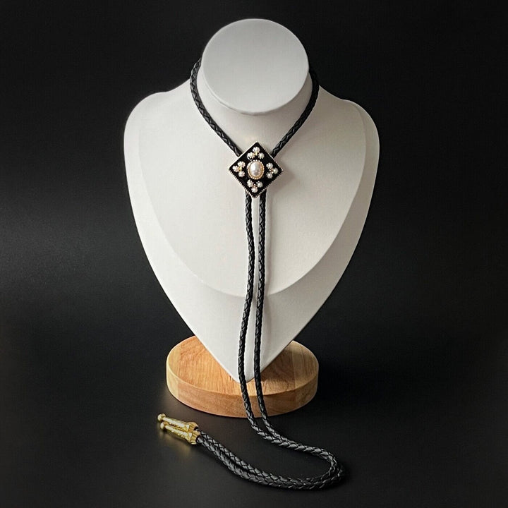 Corbata bolo con cruz de perla de vaquero occidental, regalo de boda