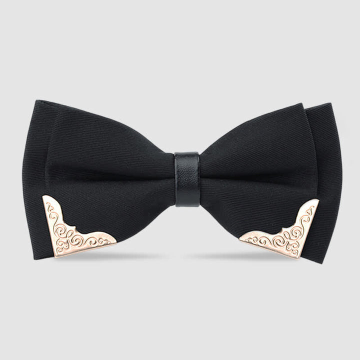 Pajarita clásica de metal dorado para hombre