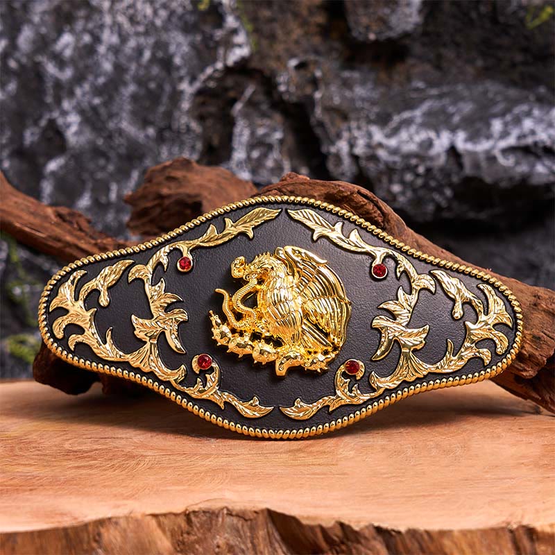 Cinturón de cuero con hebilla DIY de águila atrapando serpientes - Águila atrapando serpientes - Sin cinturón - Cinturón no incluido - image 1