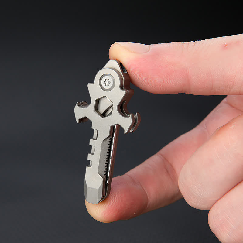 Mini llavero plegable de titanio multifuncional Cross