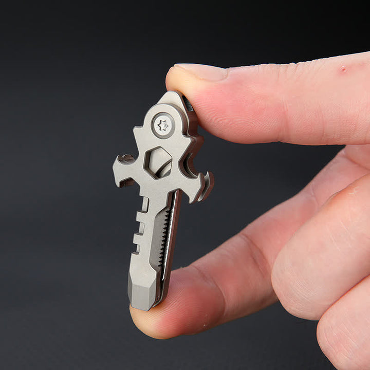 Mini llavero plegable de titanio multifuncional Cross