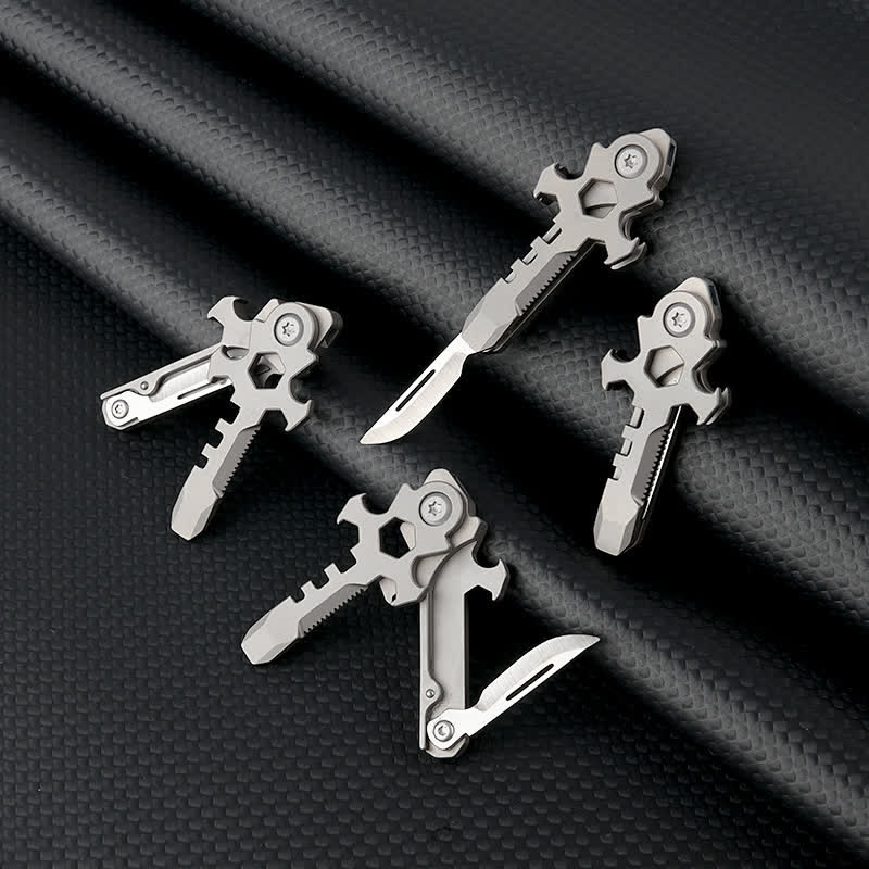 Mini llavero plegable de titanio multifuncional Cross