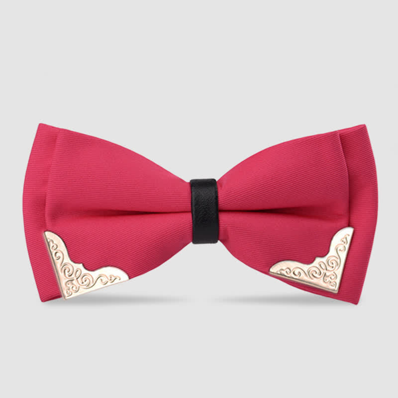 Pajarita clásica de metal dorado para hombre