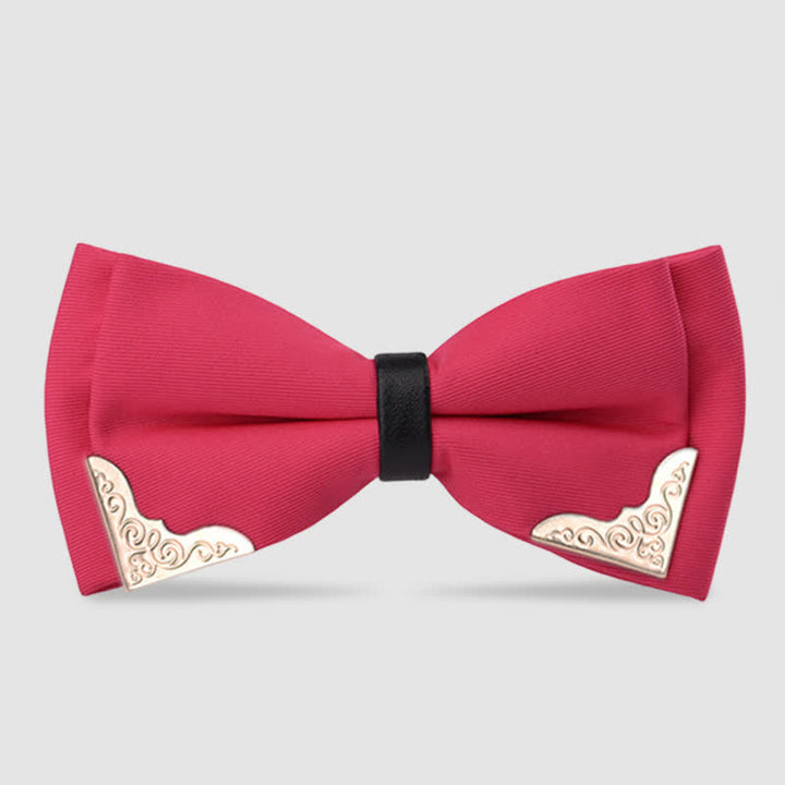 Pajarita clásica de metal dorado para hombre