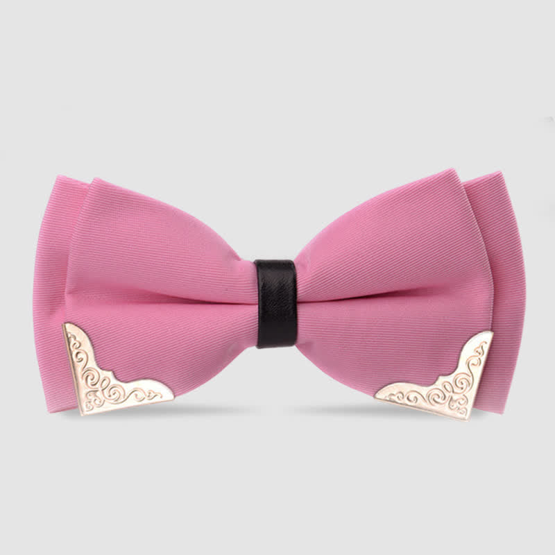Pajarita clásica de metal dorado para hombre