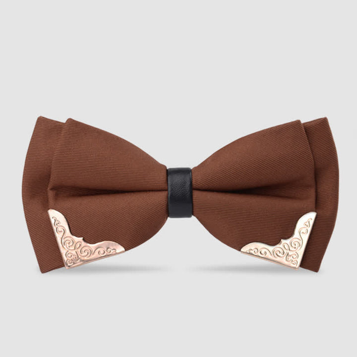 Pajarita clásica de metal dorado para hombre