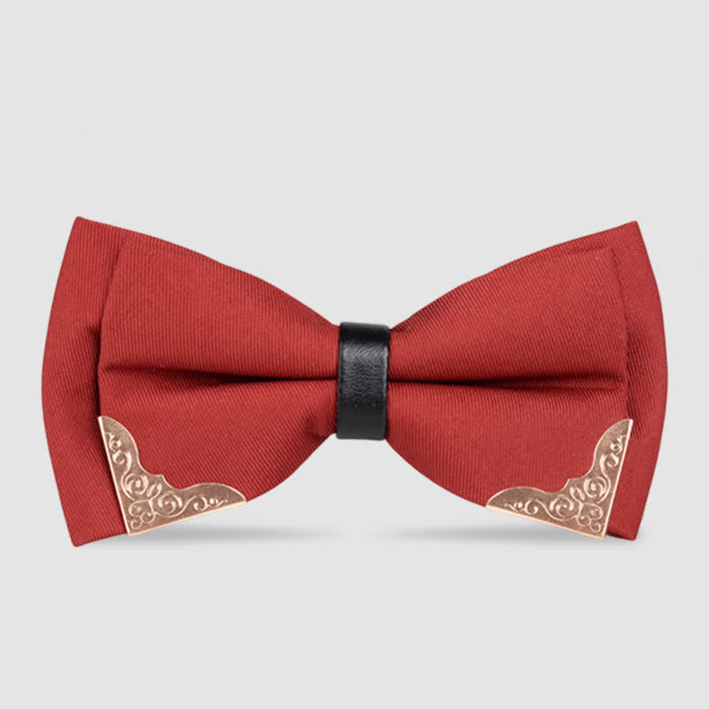Pajarita clásica de metal dorado para hombre
