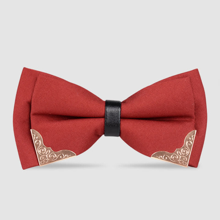 Pajarita clásica de metal dorado para hombre