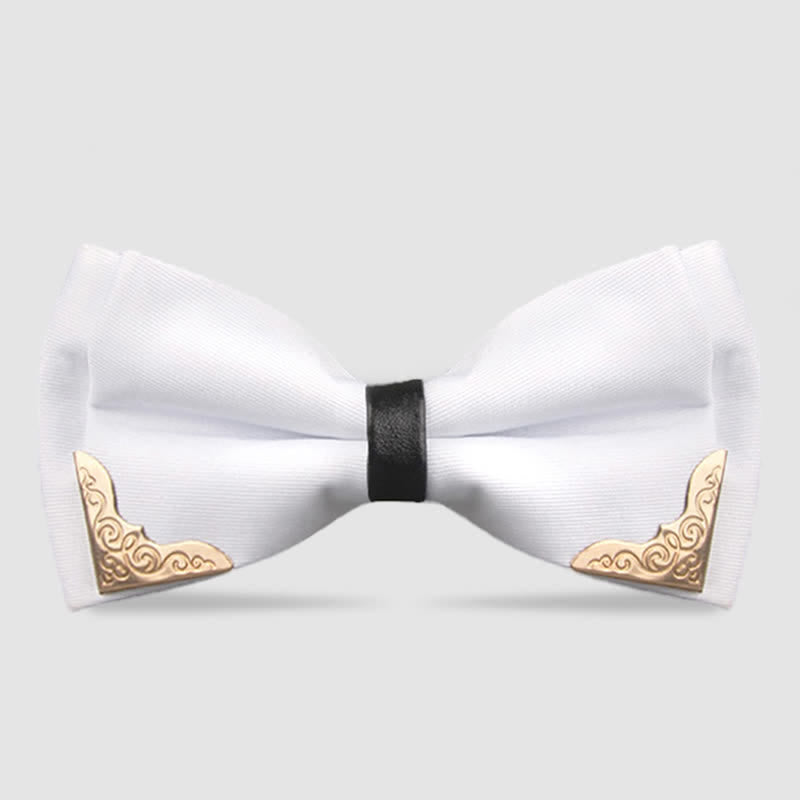 Pajarita clásica de metal dorado para hombre