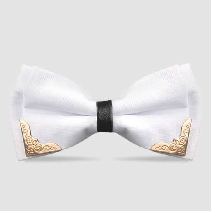 Pajarita clásica de metal dorado para hombre