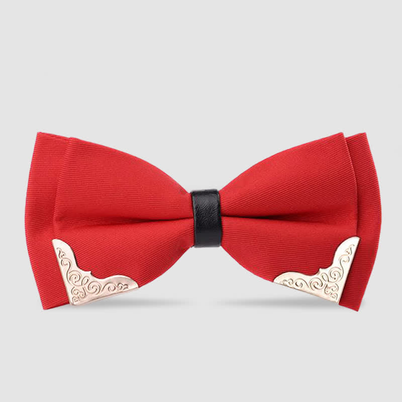 Pajarita clásica de metal dorado para hombre