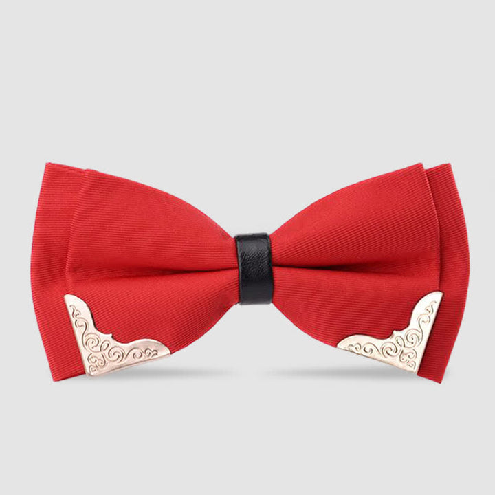 Pajarita clásica de metal dorado para hombre