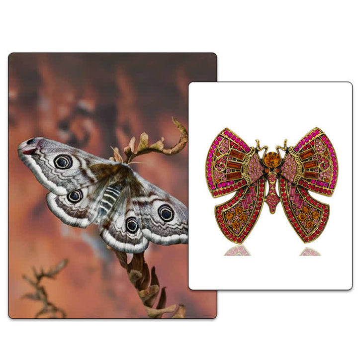 Broche de mariposa con cristales de imitación para mujer