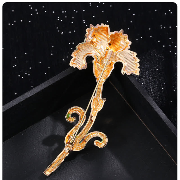 Precioso broche de clavel esmaltado para mujer