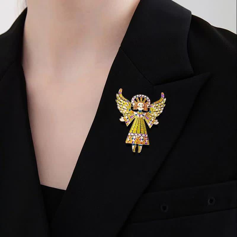 Broche de ángel esmaltado colorido y bonito para mujer