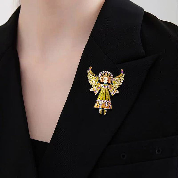 Broche de ángel esmaltado colorido y bonito para mujer