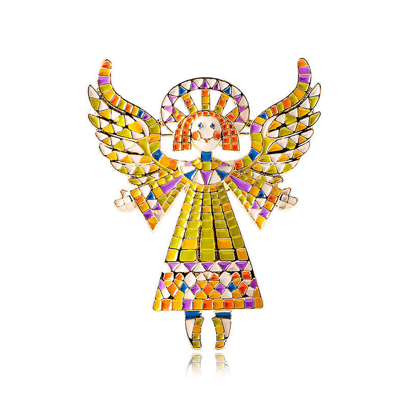 Broche de ángel esmaltado colorido y bonito para mujer